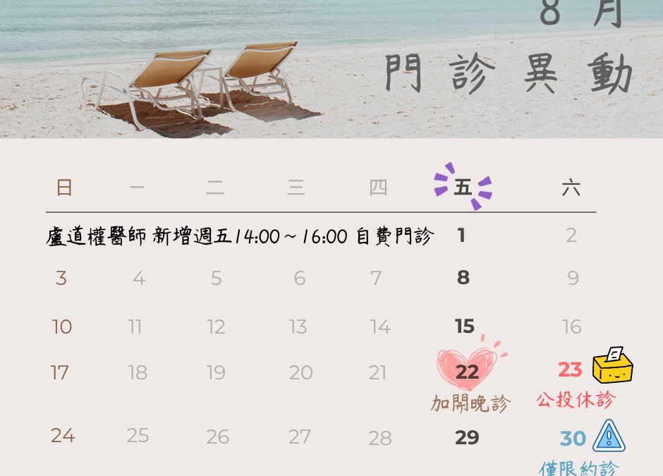 8月門診異動
