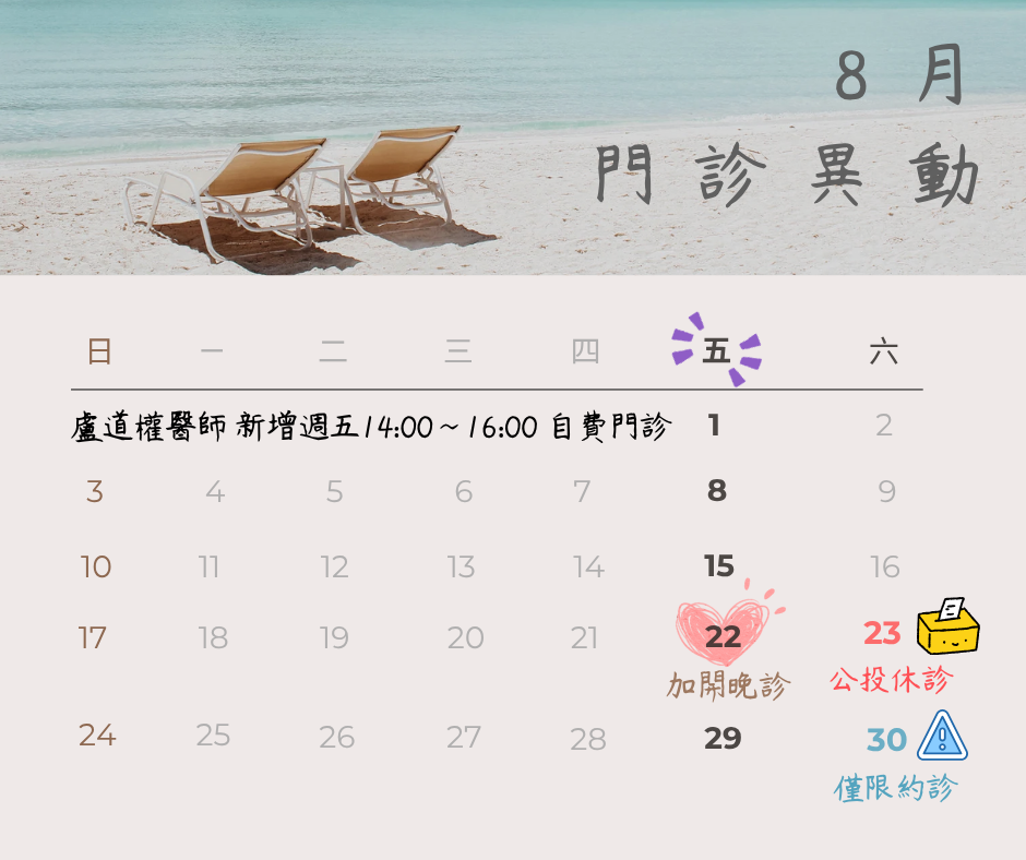 8月門診異動